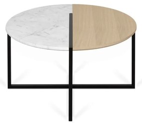 Stolik z blatem z drewna dębowego i marmuru ø 80 cm Sonata – TemaHome