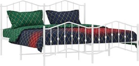 Białe metalowe łózko małżeńskie w stylu loft 160x200 cm A5-T68