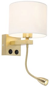 Inteligentna lampa ścienna złota z białym kloszem w tym Wifi A60 - Brescia ArtDeco Oswietlenie wewnetrzne