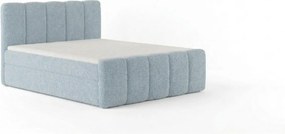Stylowe łóżko tapicerowane KORA 200x200 cm w tkaninie CENTAUR 9 jasnoniebieskiej