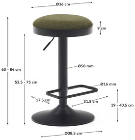 Ciemnozielone hokery zestaw 2 szt. 58 cm Zaib – Kave Home