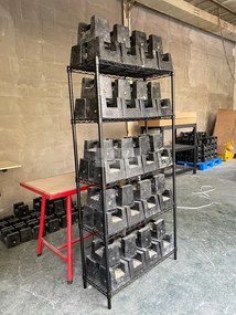 Czarny regał druciany z 5 półkami do domu i garażu UPP System