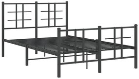 Czarne łóżko loftowe z metalu 120x200cm - Alester