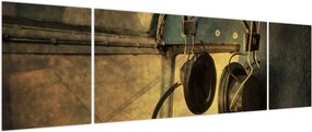 Obraz - Słuchawki lotnicze w stylu vintage (170x50 cm)