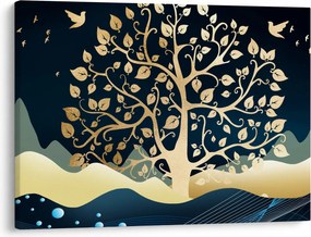 Obraz złotego drzewa (70x50 cm)