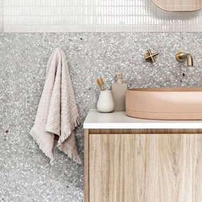 Umywalka betonowa nablatowa owalna 58 x 36 cm bez otworu na baterię BLAR Blue Jeans