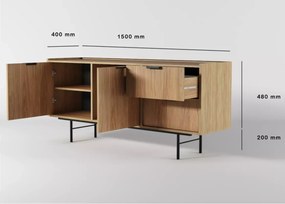 Komoda Nordell 2D2S – nowoczesna komoda z dwiema szafkami i dwiema szufladami, dostępna w dwóch kolorach