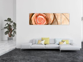 Obraz - Abstrakcyjny róż z białym tłem (170x50 cm)