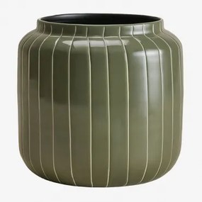 Wazon Z Żelaza Bieberlis ↑20 Cm & Intensywny Verde Olive - Sklum