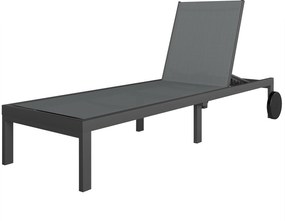 Outsunny Leżak Oddychający z 6-stopniową Regulacją Oparcia, Kółkami, Aluminiową Ramą | Aosom PL