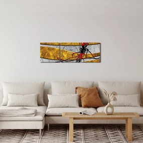Abstrakcyjny obraz (z zegarem) (90x30 cm)