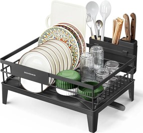 Suszarka do naczyń RACK, 31x42x18,5 cm, czarna SongmicsHome