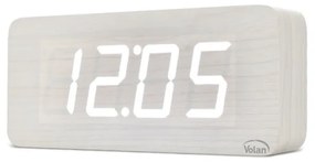Duży zegar elektroniczny budzik led drewniany cyfrowy stojący termometr dat