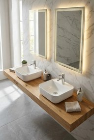 Biała ceramiczna umywalka nablatowa N1-Z61