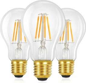 NETTLIFE Zestaw 3 żarówek LED E27 lampa vintage A60 Edison 4W 2700K ciepły biały żarnik retro energooszczędny do kawiarni domowej bez możliwości ściemniania