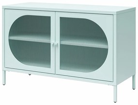 Jasnoniebieska metalowa witryna 100x64x40 cm Luna – Støraa