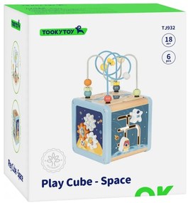 Tooky toy drewniana kostka aktywności kosmos sorter labirynt