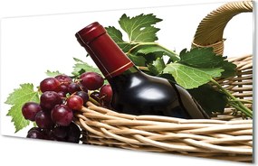 Panel szklany do Kuchni Kosz Pełen Winogron i Wino