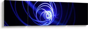 Obraz niebieskich spiral (170x50 cm)