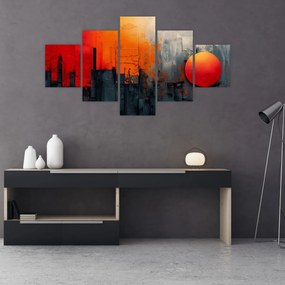 Obraz - Abstrakcyjny obraz miasta (125x70 cm)