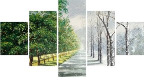Obraz - Zima kontra lato (125x70 cm)