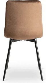 Zestaw Stół Okrągły LAUREN 90 cm Dąb Złoty/Czarny i 4 Krzesła PERU Brązowe