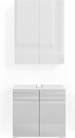 Zestaw mebli łazienkowych biały wysoki połysk 56x34x60 fredd