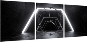 Obraz - Futurystyczny tunel (z zegarem) (90x30 cm)