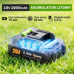Outsunny 2-w-1 Akumulatorowe nożyce do żywopłotu i krzewów z długością cięcia 20/10 cm, ładowarką | Aosom PL