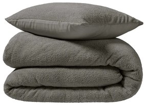 Antracytowa pościel dwuosobowa z mikropluszu 240x220 cm Helena – douceur d'intérieur
