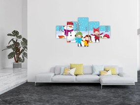 Obraz - Zimowe dziecięce zabawy (125x70 cm)