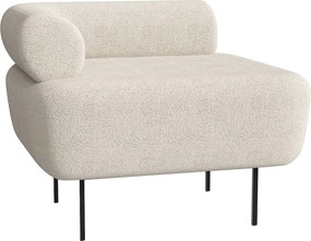 Fotel z tkaniny z bukli w kolorze złamanej bieli DORIGO