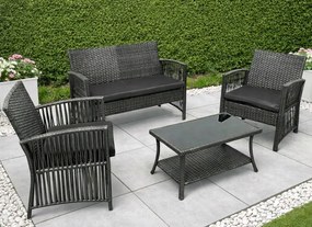 Zestaw mebli ogrodowych Solina, kolor szary, poduszki szare