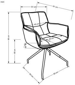 Krzesło czarny odcienie brązu K523 obrotowe eco skóra tkanina