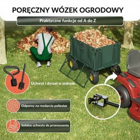 Wózek transportowy HECTOR, maks. 550 kg, 110x75x52 cm, zielony Gardebruk