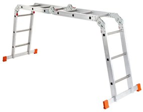 Aluminiowa uniwersalna drabina przegubowa, 4x3 szczeble, długość 3,565 m