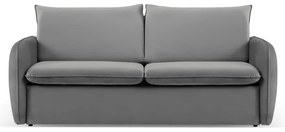 Szara aksamitna rozkładana sofa 194 cm Vienna – Cosmopolitan Design