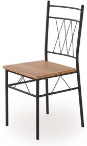 Zestaw stół + 4 krzesła dąb naturalny / czarny FAUST 3