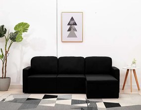 Rozkładana sofa modułowa czarna tkanina K1-M35