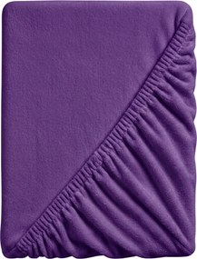 PrzytulneMieszkanie.pl Prześcieradło z mikropluszu SOFT 90x200 cm ciemnofioletowe