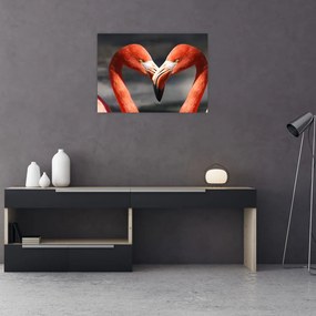 Obraz dwóch zakochanych flamingów (70x50 cm)