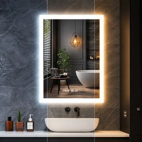IREDA Lustro łazienkowe z oświetleniem LED, 80 x 60 cm