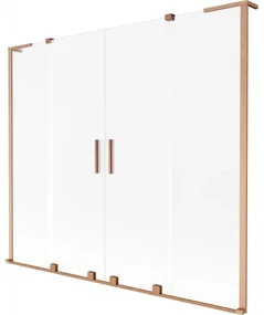 Mexen Velar L Duo parawan nawannowy 2-skrzydłowy rozsuwany 200 x 150 cm, szron, miedź szczotkowana - 896-200-003-32-65