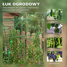 Outsunny Trellis, Podpora dla roślin pnących, Regulowane szpaler, Siatka roślinna, Konstrukcja roślinna do ogrodu, balkonu, stal, zielony, 144 x 167 x 206 cm