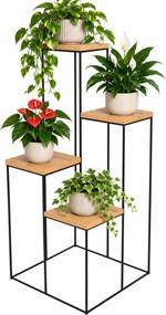 Stojak na kwiaty w stylu loft czarny + dąb artisan S8-W81