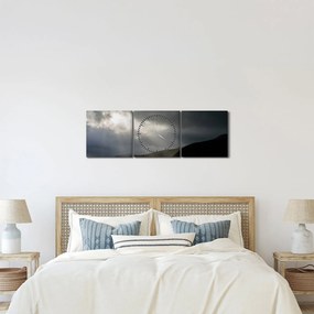 Obraz zbliżającej się burzy (z zegarem) (90x30 cm)