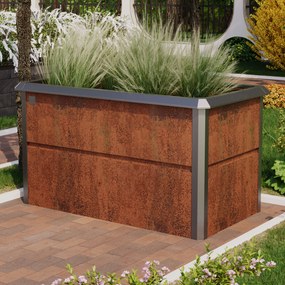 PRIMEYARD 150 x 85 x 77 cm Grządka podwyższona, stal corten, Optyka rdzy, z ochroną przed ślimakami - (GFPV00792)