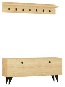 Wieszak ścienny z półką na buty Rupa Oak