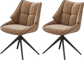 Krzesła do jadalni zestaw 2 szt. - materiał i metal - brązowe - SANDOR