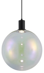 Designerska lampa wisząca czarna ze szkłem tęczowym 35 cm - Mallon